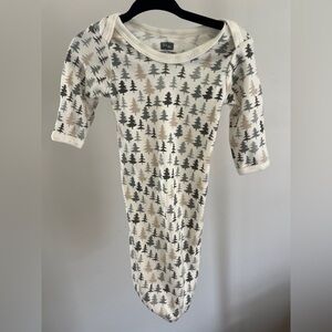 Premie/Newborn Baby Sleepsack with Pine Tree Print - Neutral Cream, Gray & Black